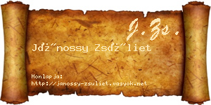 Jánossy Zsüliet névjegykártya